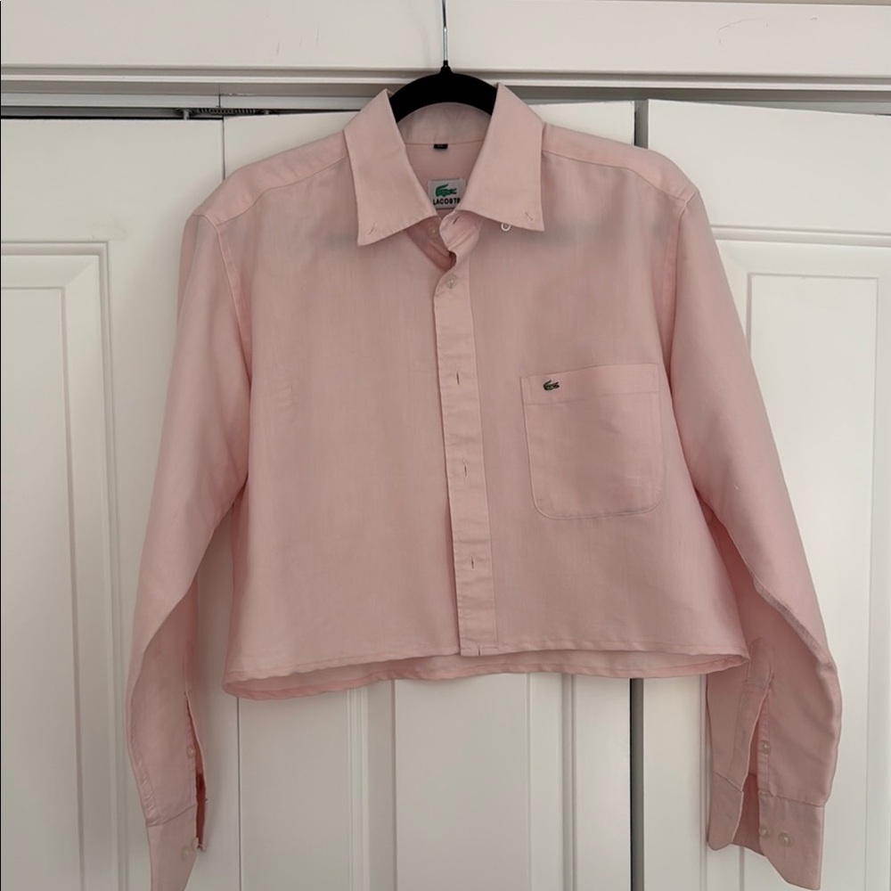 Lacoste Pink Casual Button Down Shirt with Relaxed Fit